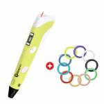 3 idea Imagine Create Print 3D Pen Yellow+ Multicolor PLA Filament Set of 10 (Each Filament 5 Mtr)