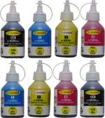 TRISAMA Brother DCP-300, 310, 500, 510, 700, 710, MFC-800W, 810W, 910DW, HL-T4000DW, MFC-T4500DW, BT-5000, BT-6000 Black and Tri Color Dye Based Ink Cartridge Bottle (Pack of 4)