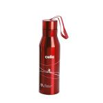 Cello Refresh Stainless Steel Double Walled Water Bottle, Hot and Cold, 750ml, 1pc, Red