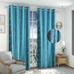 Dc Decastle 243 cm (8ft) Door Curtain (Aqua, Pack of 2)