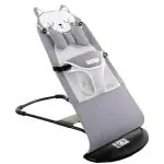 DealGuru Baby Bouncer-Comfort Natural Baby Bouncer Rocking Chair Portable Bouncer Seat for Babies, Ergonomic Design Baby Bouncy Seats Foldable and Reclining with Music (Grey,Set Of 1)