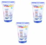 ARISTO Lock & Fresh Plastic Food Storage Container with Lid, 640 ml, Set of 3, Clear