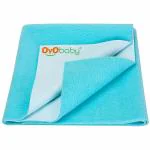 OYO BABY Waterproof Quick Dry Sheet for Baby| Bed Pad | Baby Bed Protector Sheet for Toddler Children (Small (50cm x 70cm), Sea Blue)