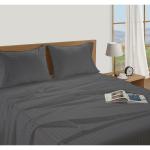 Linenwalas 300 Tc Premium 100% Cotton Stripes Single Bedsheet With 1 Pillow Covers, 60X90 Inches Single Size Bed Sheet With Pillowcase (Single, Grey)