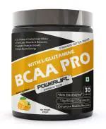 PowerLift BCAA Pro (300gm Mango) for Men & Women, with Electrolytes, Glutamine, Muscle Recovery & Endurance BCAA Powder, 7 Grams of Amino Acids, Energy drink for Workout (30 servings)