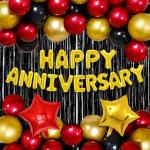 Party Propz Black Rubber Decoration Kit Balloon, Curtains, Metallic, Star Foil Balloons