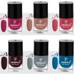 Perpaa Pink, Light Pink, Nude, Grey, Maroon, Blue Nail Polish (Pack Of 6)
