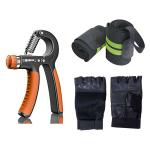 JAIS BOY Combo Set of Wrist Support Band with Hand Grip Strengthener, Hand Gripper