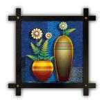 PnF Wood Cross Frame Hand-Crafted With Photo Of Flower-14902, 10 X 14 Inch