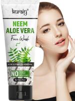 KURAIY 100% Premium NEEM ALOE VERA Facial Cleanser Skin Cleansing Moisturizing Anti Acne Blackhead Remove Skincare Face Wash