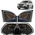 Kingsway Car Magnetic Sun Shades Curtains for Maruti Suzuki XL6, Model Year : 2019 - 2022, Half Cut in Front Window with Rear Windshield, Color : Black, Cotton Mesh, Complete Set of 7 Piece