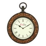 eCraftIndia Wooden Analog Round Hook on the Top Wall Clock