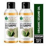 Bliss of Earth 100% Organic Sesame Oil Pack of 2 (2X100ML) Coldpressed & unrefined