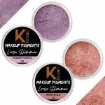 KINDED Pinkish Purple and Rose Gold Powder Loose Shimmer Glitter Eyeshadow for Women - Pack of 2, Each Pack 3 g