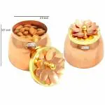 Prisha India Craft Copper Plating Dry Fruit Container ,set of 2