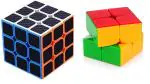Enorme Cube Combos of High Speed 2x2x2 & 3x3x3 Neon Carbon Fiber Black Magic Puzzle Cube