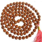 Feel Touch Mart Rudraksha Jaap Mala with Natural Jaap Mala Beads 108+1 Mala Bead