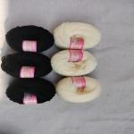 VARDHMAN KNITTING YARN - BABY SOFT (PACK OF 6 BALLS- EACH BALL 25 GM-TOTAL 150 GM) 3 black and 3 cream balls