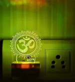 DIONA White Om 3D Color Changing Home Decor Small Portable LED Night Lamp 10 cm