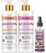 Wroxy Keratin Shampoo, Conditioner, Onion Hair Serum Combo 200 ml, 200 ml, 50 ml (Pack Of 3)