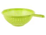 Kuber Industries Green Plastic Strainer Colander With Long Handle Use For Pasta Noodles