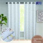 Urban Space Pure Blackout Curtains for Living Room, Gold Foil printed luxurious 100% blackout curtains with Stainless steel rings, 1 piece pack, Sparkle (White, 7ft x 4ft)