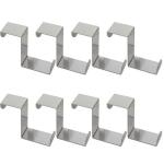 Tagve Silver Stainless Steel Z Shaped Door Hanging Hooks (8 Pieces)