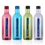 Kolorr Aura Premium Grey, Green, Red and Blue Plastic Fridge Bottle 1 L(Set of 4)