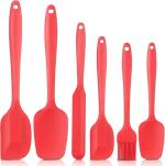 Skofri Red Silicone Spatula Set (Pack Of 6 )