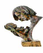 Beckon Venture - Multicolor Handcrafted Resin Mother Son Statues For Home Decoration Items For Living Room