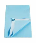 Mee Mee Reusable Water Proof Cotton Bed Protector Sheet/Extra Absorbent Mat/Dry Sheets/Urine Sheet/Dry Mat(Medium, Blue)(70Cm X100Cm)