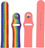 Black Lovies Rainbow, Pink Smart Watch Strap For Fiire Bollt Neptune, Hulk, Talk 22 Mm (Pack Of 2)