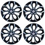 PRIGAN 13 Inch Chrome with Black Wheel Cover (Available in 12, 13, 14, 15, 16 Inch) Universal Model Wheel Cap (Set of 4 Pcs) (Vision Black Chrome 13)