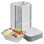 Wrap On Aluminium Foil Disposable Containers 450ml 50pc for Food Packing & Storage.