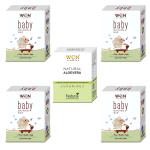 WON AYURVEDA Baby Bathing, Pure AloeVera Soap - (Pack Of 5)