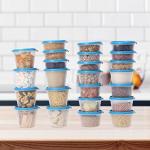 Cutting EDGE Nesterware Food Storage Container Set for Pulses, Sugar, Tea, Cereals, Set of 24, (1LX7,750X8,500X9) (Blue)
