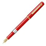 Scrikss 419 Piston Filling Fountain Ink Pen 23K Gold Plated Medium Nib Glossy Red Piston Filler Inkpen With Screw Cap