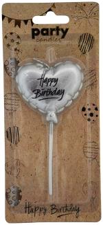 My Party Suppliers Silver Birthday Party Decoration Heart Love Cake Topper Candle