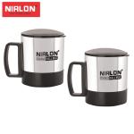 Stainless Steel Oxy Black Mug With Lid, Plastic Layer, 170ml Pack of 2