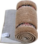 T DECORE Beige Cotton Floor Coverings 5 Ft X 1 Ft,Rectangle,Beige