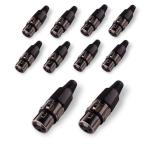 MX XLR 3 Pin Female Microphone Connector with Fancy Type Female to Male (pack of 10)