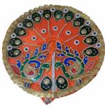 PRABHUVATI FASHION Peacock Design Ladu laddu bal Gopal kanha thakurji Poshaak Cloth for janmashtami|God Dress|Bhagwaan Krishna ji Poshak|God Vastra Set (Orange, 4 Number)