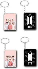 VJAYSH Gift Shop 2-2 Bts Keychain Dark Black And Pink Multicolor Office Supplies