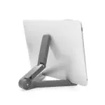ADZOY Essentials Portable Tablet Stand Mobile Holder, Desktop Stand, Cradle, Dock for iPad, Smartphone, Kindle, E-Reader, Fully Foldable, Adjustable Angle, Anti-Slip Pads, Black