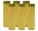PEARLPET Zing Pet Plastic Fridge Water Bottle Round, 1000 ML 6 Pcs, Olive Green