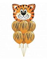 My Party Suppliers Tiger Zebra Theme Jungle Safari Animals Head Foil Latex Balloons for Party Others Birthday Decorations (Pack of 7)