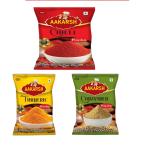 Aakarsh Masala Premium Organic Spice Mix (Chili Powder - 100 gm, Turmeric Powder - 100 gm, Coriander Powder - 100 gm)