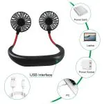 SURKHAMART Neck Fan Portable USB Battery Rechargeable Hands-Free Headphone Design | Low-Profile Neck Cooling Device | Cooling With Adjustable Settings | Quietly Efficient Cooling | Fan With Advance Air Circulation Technology | For Cooking In Kitchen