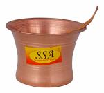 Shiv Shakti Arts Pure Copper Jal Patra with Achmani Spoon Set for Puja 5.9 x 5.9 x 8.4 cm