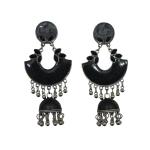 Priyansh Enterprise Handmade Black Brass Traditional Earrings For Parties, Festivals For Women